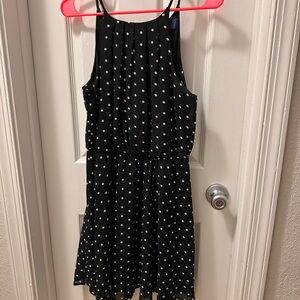 Blue Rain Black and White Spotted Dress